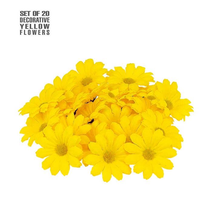Set Of 20 Decorative Yellow Flowers