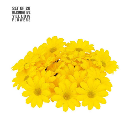 Set Of 20 Decorative Yellow Flowers