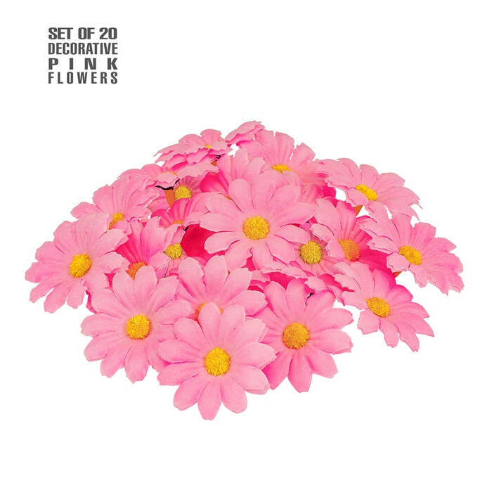 Set Of 20 Decorative Pink Flowers