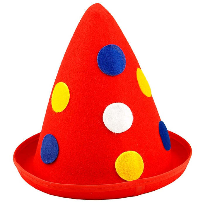 Red Dotted Cone Hat Felt