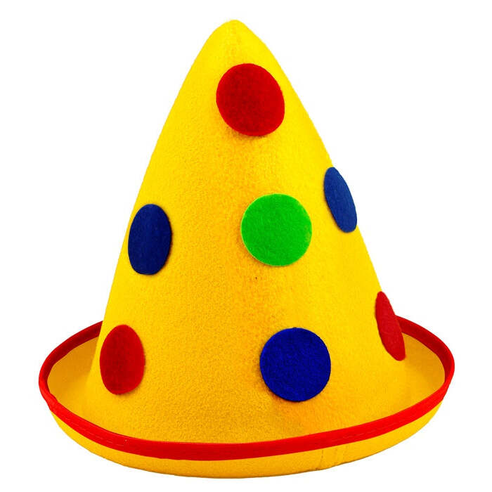 Yellow Dotted Cone Hat Felt