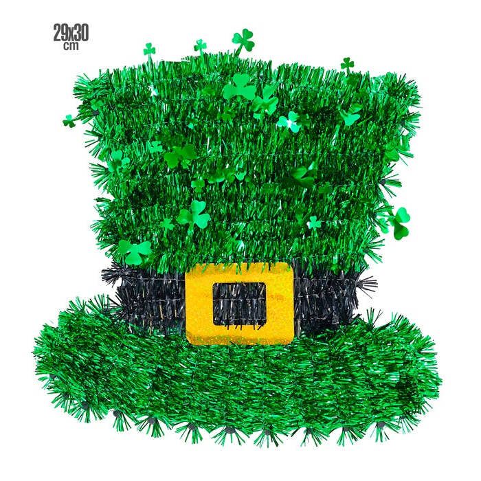 St. Patrick'S Day Tinsel Top Hat 29X30 Cm