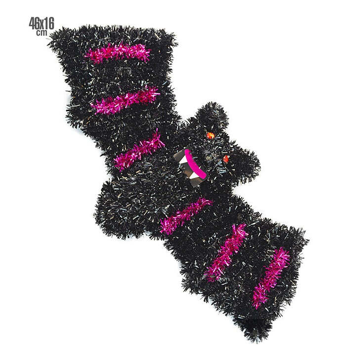 Tinsel Bat 46X16 Cm