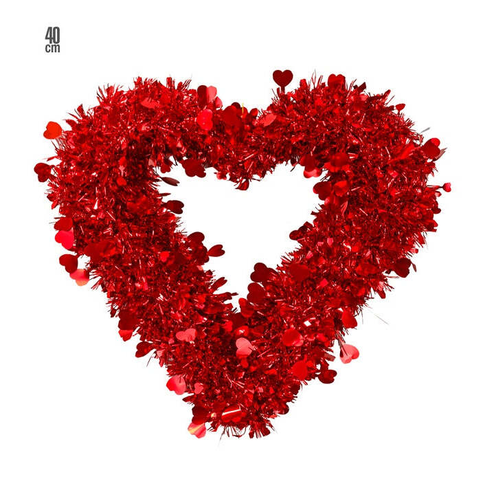 Tinsel Heart 40 Cm