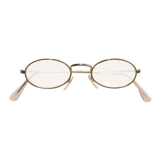 Gold Glasses With Lenses Oval Shape