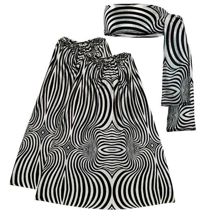The 70S Disco Style - Silver Waves  Headband & Leg Warmers 