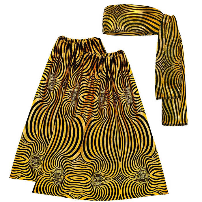 The 70S Disco Style - Golden Waves  Headband & Leg Warmers 