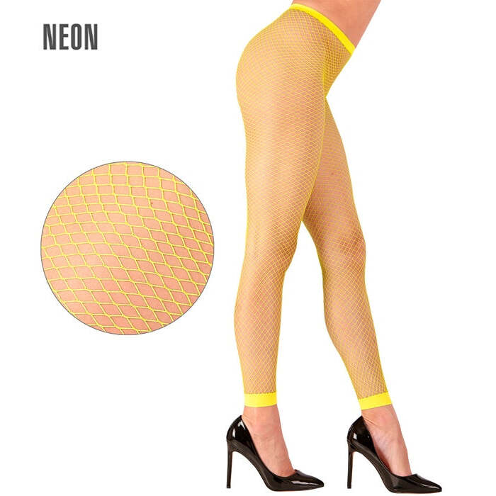 Neon Yellow Fishnet Leggings