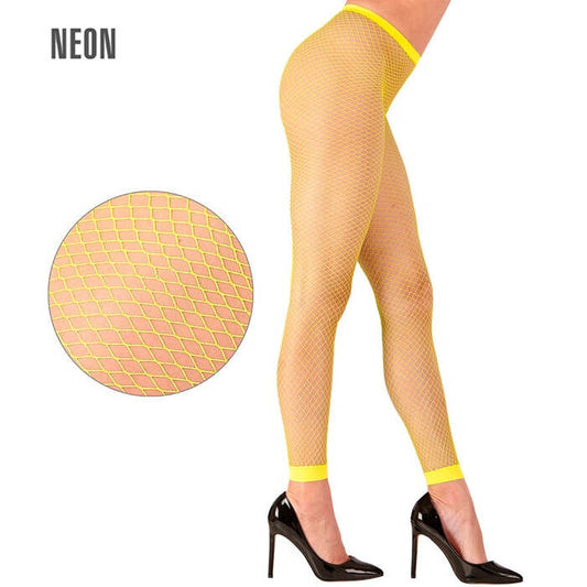 Neon Yellow Fishnet Leggings