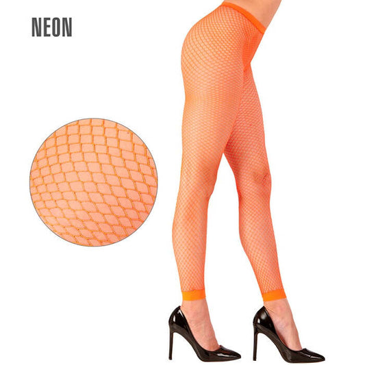 Neon Orange Fishnet Leggings