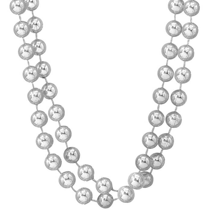 Set Of 2 Silver Beaded Necklaces40 Cm 