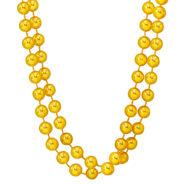 Set Of 2 Gold Beaded Necklaces40 Cm 