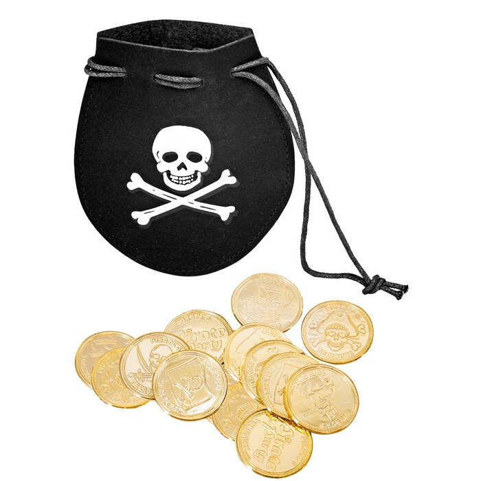 Pirate Pouch With 12 Gold Doubloons