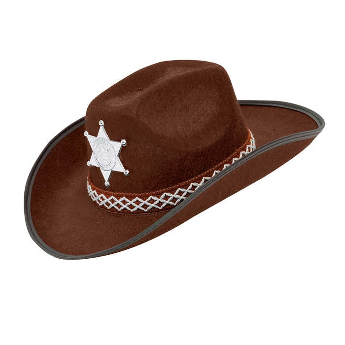 Brown Cowboy Hat With Sheriff Star Child Size