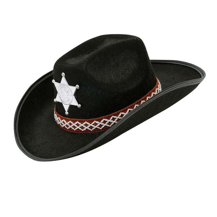 Black Cowboy Hat With Sheriff Star Child Size