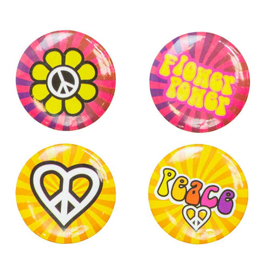 Set Of 4 Hippie Pins