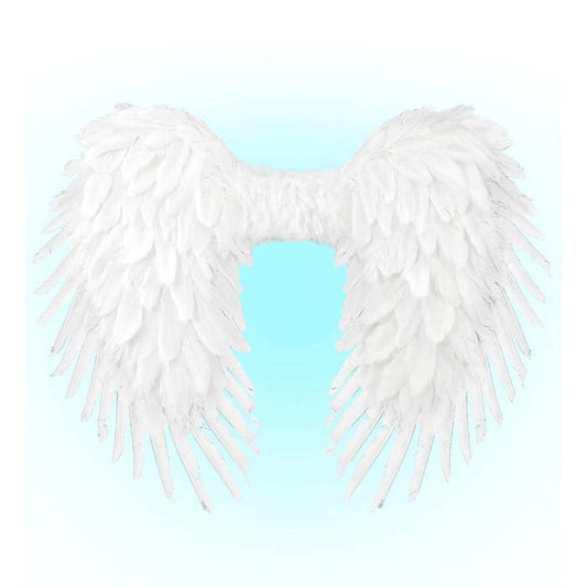 White Foldable Feather Wings 80X60 Cm
