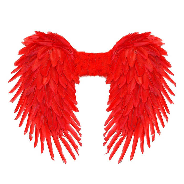 Red Foldable Feather Wings 80X60 Cm