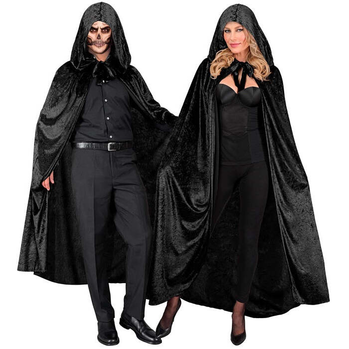 Black Velvet Hooded Cape 140 Cm 