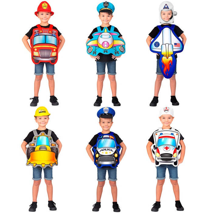 Profession Assortment  Costume, Headpiece  - 2 Pcs Each Of 6 Styles