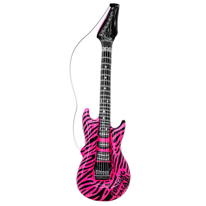 Inflatable Pink Zebra Guitar 105Cm