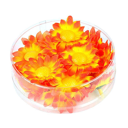 Box Of 20 Orange/Yellow Decorative Daisy Flowers