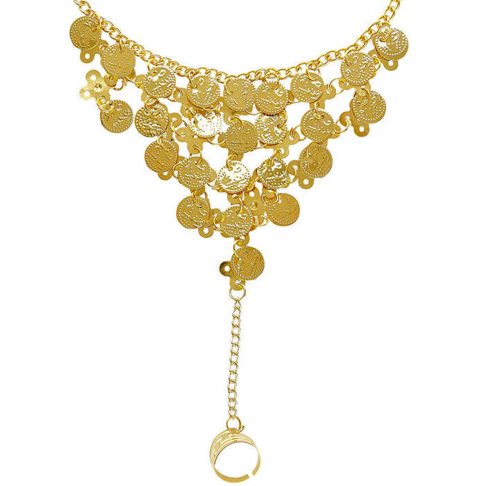 Finger Wrist Gold Coin Bracelet