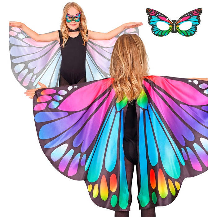 Purple/Pink Butterfly Wings & Eyemask  Wings 100X70 Cm  