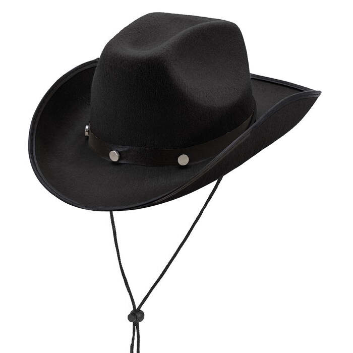Cowboy Hat With Bolts Felt - Balck Color