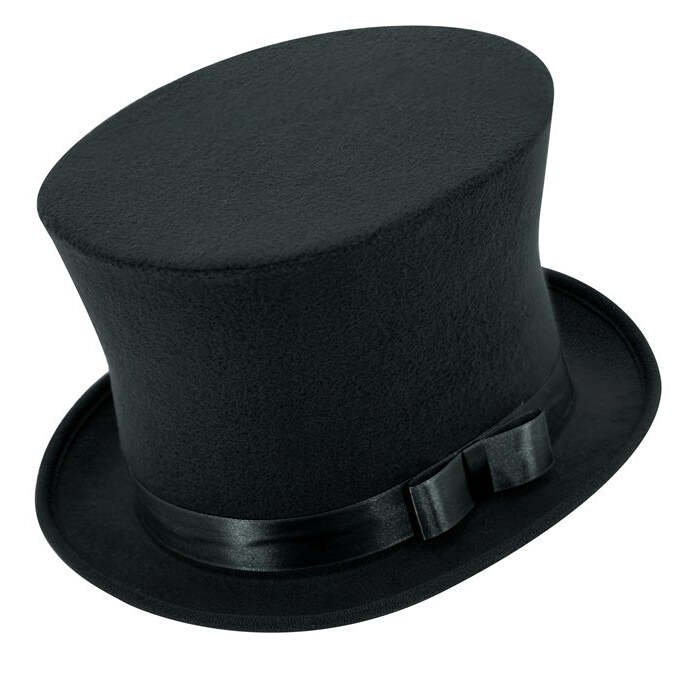 Top Hat Black Wool Touch Felt 16 Cm