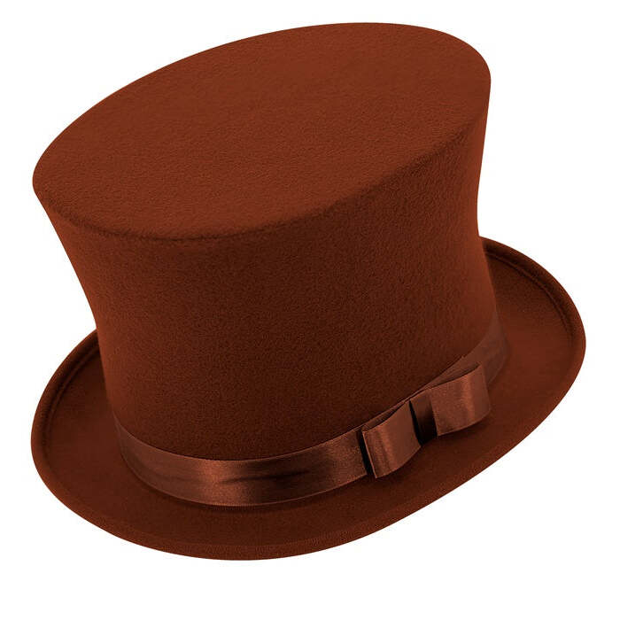 Top Hat Brown Wool Touch Felt 16 Cm