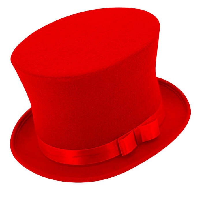 Top Hat Red Wool Touch Felt 16 Cm