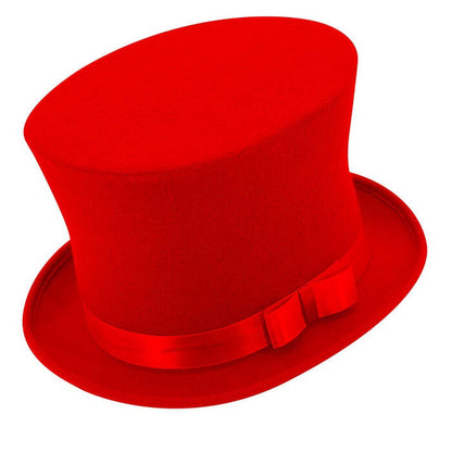 Top Hat Red Wool Touch Felt 16 Cm