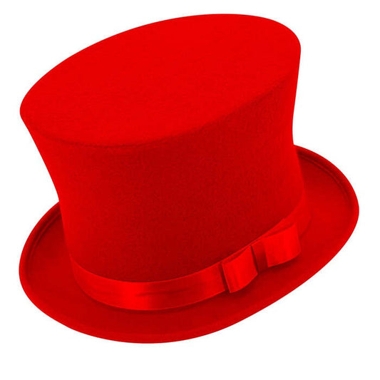 Top Hat Red Wool Touch Felt 16 Cm
