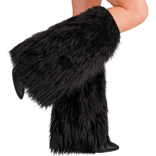 Black Plush Leg Warmers