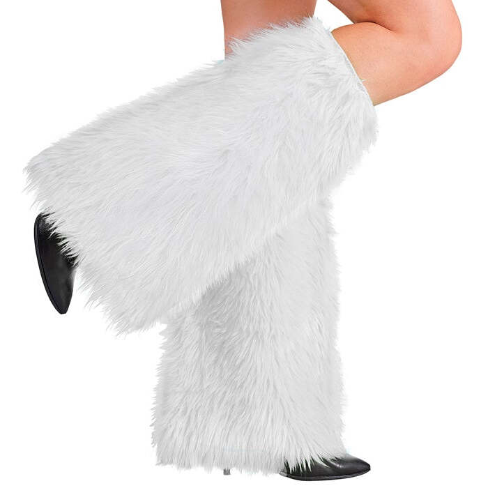 White Plush Leg Warmers