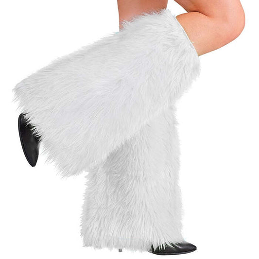 White Plush Leg Warmers