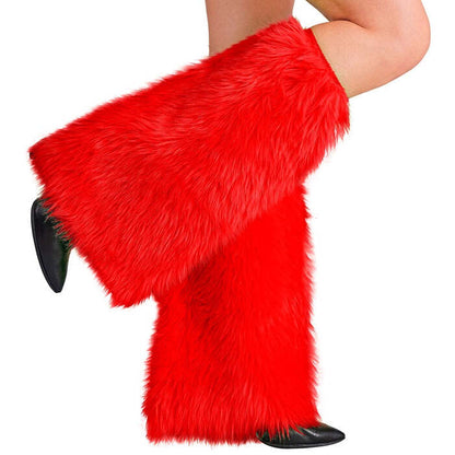 Red Plush Leg Warmers