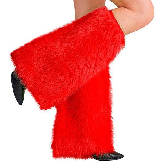 Red Plush Leg Warmers