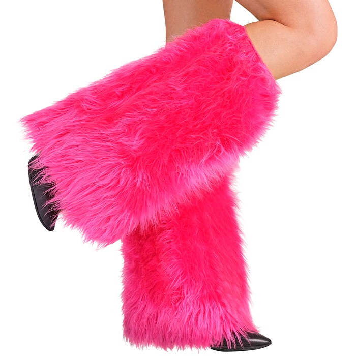 Neon Pink Plush Leg Warmers