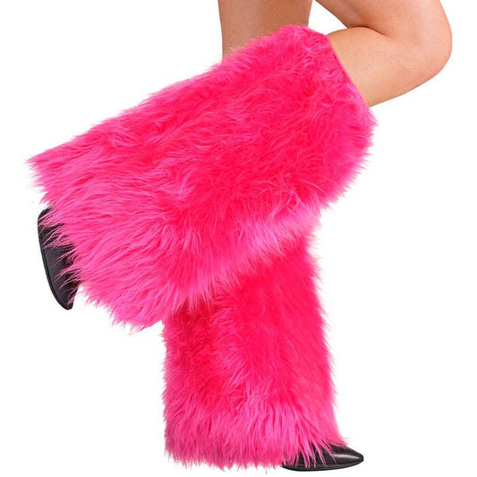 Neon Pink Plush Leg Warmers
