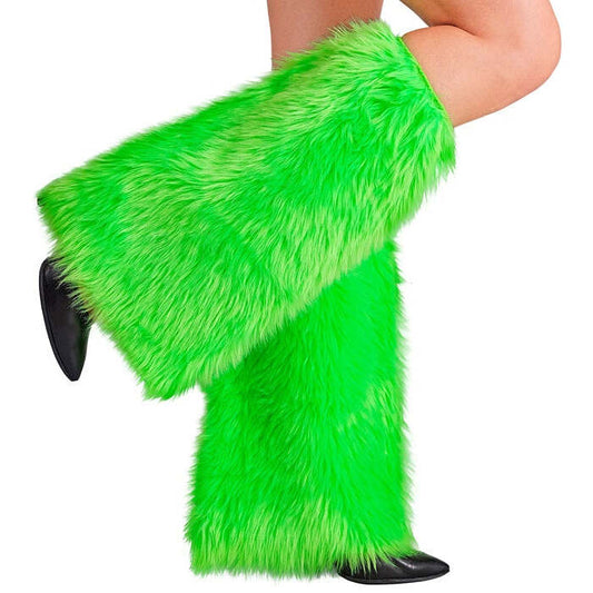 Neon Green Plush Leg Warmers