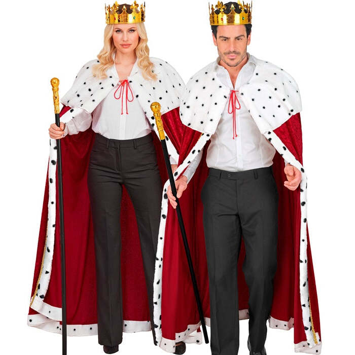 King & Queen  Cape, Crown, Collapsible Sceptre 
