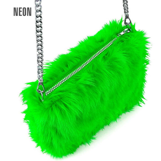 “Handbag Long Plush Neon Green”