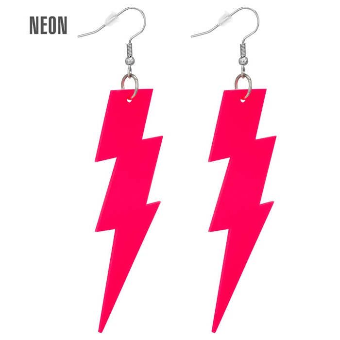 The 80S Neon Pink Thunder Earrings 