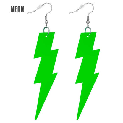 The 80S Neon Green Thunder Earrings 