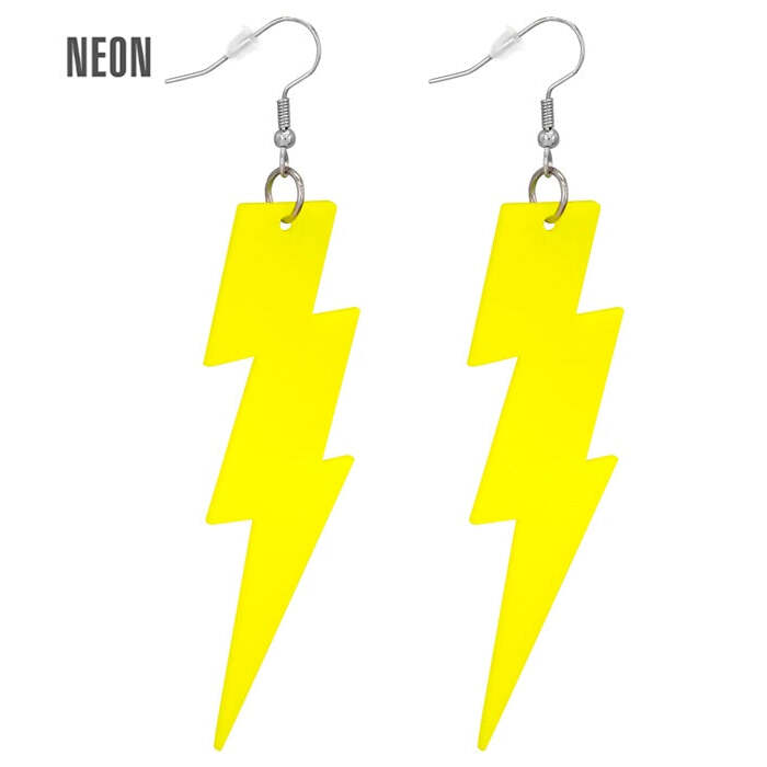 The 80S Neon Yellow Thunder Earrings 
