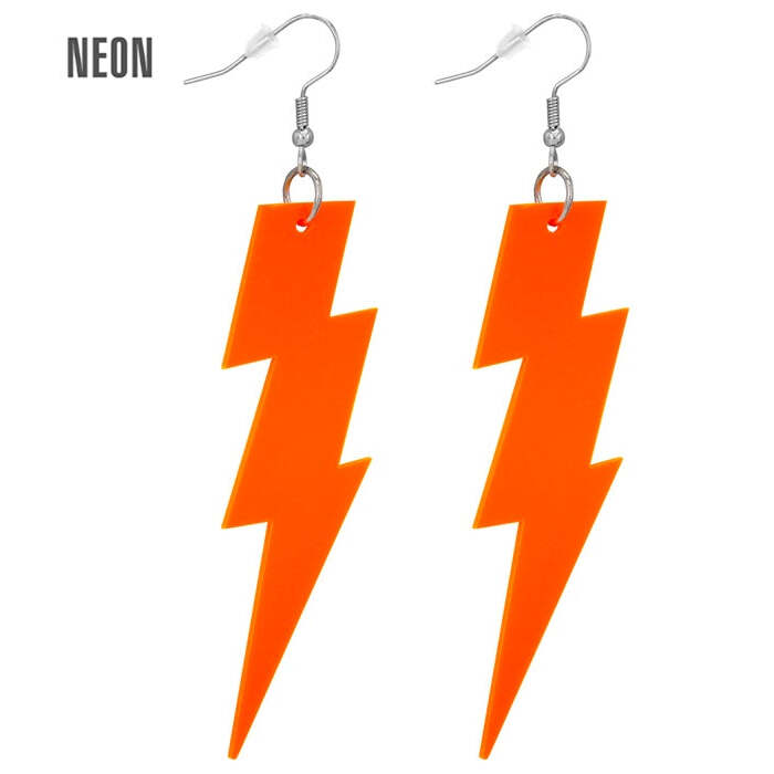 The 80S Neon Orange Thunder Earrings 
