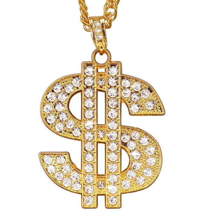 Strass Dollar Necklace 65 Cm