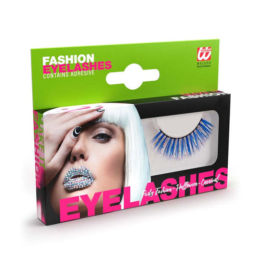 Blue Holographic Fashion Eyelashes With Glue Tube